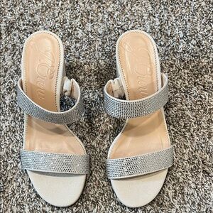 J. Crew Metallic Silver Sandals